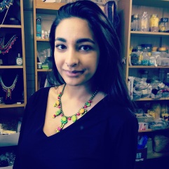 Aliezey from Pintesized fashionista in neon Dubai necklace