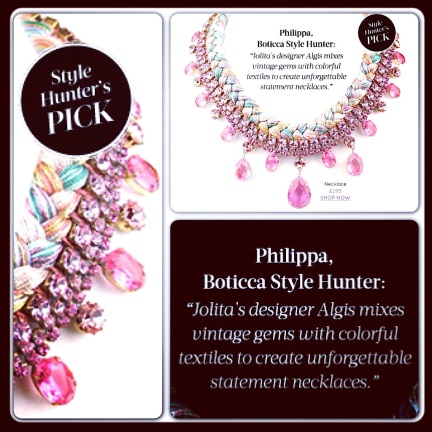 Boticca's Style Hunters pick Prague braided statement necklace in pink with pastel yellow, blue and pink