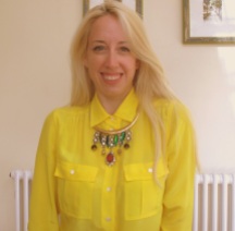 Cheryl from Lifestylebygoldie blog in our bespoke necklace made with vintage components and beetle wings from Thailand