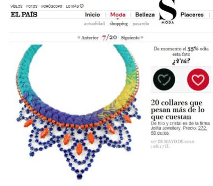 El Pais - Malaga necklace by Jolita Jewellery