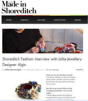 Made in Shoreditch - interview with Jolita Jewellery