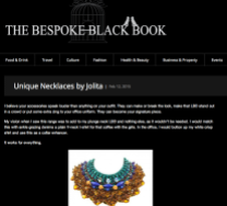 Jolita Jewellery feature in a luxury online magazine - The Bespoke Black Book