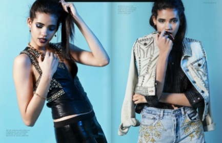 Rock n Roll shoot in SYN magazine's December 2012 issue featuring Jolita Jewellery skull pieces from Voodoo and Arachne collections