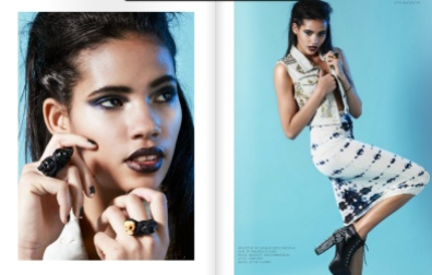 Rock n Roll shoot in SYN magazine's December 2012 issue featuring Jolita Jewellery skull pieces from Voodoo and Arachne collections