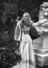 Kensington and Chelsea Magazine editorial featuring Jolita Jewellery's Manhattan necklace, made with several rows of clear crystals and a double collar charcoal silk braid.