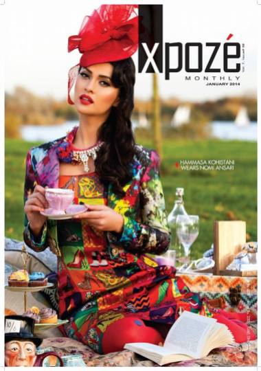 Luxury Cairo statement necklace by Jolita Jewellery on the cover of Xpose magazine's January 2014 issue.