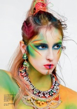 Issue #24 of HUF Magazine - Rainbow of Chaos Editorial - Jolita Jewellery feature: Alexandria necklace (bottom) and Baroness crystal and skull earrings