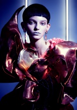 Jolita Jewellery's pink crystal Debutante earrings featured in Vision Magazine, China